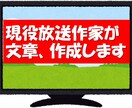 現役放送作家が文章を作成します 【プロが代筆】告知文・ブログ記事・原稿など文章なら何でも イメージ1