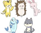 かわいい〜！どうぶつのデフォルメイラスト描きます キュートな動物イラストをお探しの方に！ イメージ2