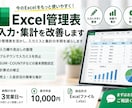 Excel管理表の入力・集計を改善します 既存の管理表を活かし、入力ミスと集計の手間を減らします イメージ1