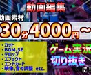 元動画30分4千円から動画編集いたします OP,ED,サムネイル作成も可 イメージ1