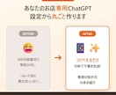あなたのお店専用ChatGPT丸ごと作ります 難しい話ゼロ。明日から使えるあなた専用AIをお届けします イメージ1