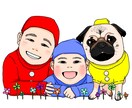 大切な人との似顔絵お描きします いただいたお写真から服装などもご要望をお聞きしてお描きします イメージ3