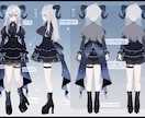 キャラクターの三面図を作成します モデリング依頼などに！Live2D同時購入お値引きあります！ イメージ1