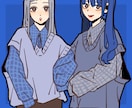 レトロで可愛い！女の子 男の子のイラスト描きます 様々なシーンで使えるオリジナルイラスト！ イメージ1