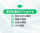 広告運用前の最終打ち合わせを行います 戦略立案などを含めて、運用前に方向性の確認を行います イメージ1
