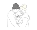 お写真からおしゃれなカップル線画イラストを描きます お２人の素敵な日常や記念日・入籍などの特別な日をイラストに イメージ3