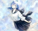 水彩風の綺麗なイラスト！二週間ほどで納品できます ◇一枚絵や動画サムネなどにどうぞ！キャラデザも可！ イメージ1