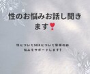 性のお悩み、SEXのお悩みについてサポートします 性のお悩み、SEXについてのお悩みをお聞かせください！ イメージ1