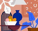 カラフルでグラフィカルなイラストを描きます 他にはないオリジナリティかつ目を引くようなポップなイラスト イメージ7