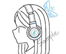 シンプル線画の横顔アイコンお描きします 好きな色をアクセントに◎シンプルでも自分らしさを。 イメージ3