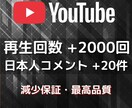 YouTube再生回数と日本人コメントを増やします 再生回数+2000回＆日本人コメント+20件➡2,000円✨ イメージ3