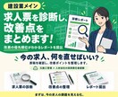 建設業メイン◇求人票を診断し、改善点をまとめます 建設業経験・採用業務どちらも経験している担当者が対応します イメージ1