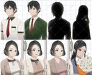 自作ゲームやTRPGの立ち絵･一枚絵･ロゴ描きます 目パチ･口パク・表情差分･服装やポーズ差分等も作成可能です イメージ3