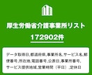 営業リスト 介護事業所リストを即納します 172,902件｜営業・業界向け法人データ（公的情報） イメージ1