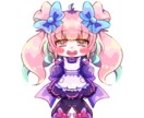 可愛いディフォルメイラスト描きます 髪がつやつやのデフォルメ（全身）イラストを描きます イメージ1