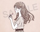 水彩風女性イラストを描きます 水彩風大人かわいい女性イラスト/SNSアイコンや名刺にどうぞ イメージ2