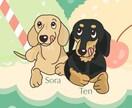 愛犬の似顔絵イラストをキャラクター風に描きます うちの子グッズがはかどりますよ♪ イメージ7