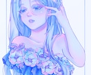 活動者様向け✳︎目を惹くイラスト作成いたします 依頼主様の魅力を引き出した透明感のある絵を制作いたします。 イメージ5