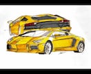 リクエストをもとに車のイラストを描きます サインペンでA4紙にスケッチします イメージ6