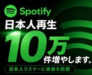 Spotifyで日本人再生を10万件増やします 細かく増やしても実は効果は出ない？減少補填ありで拡散します！ イメージ10