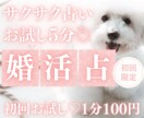 お試し♡5分でサクッと、あなたの“婚活”を占います 【4月末まで♡初回限定】1分200円→100円｜運命の人へ イメージ1