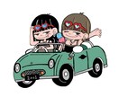 ポップで明るい似顔絵イラストを制作します SNSやプレゼントに！カラフルでポップな似顔絵をお描きします イメージ1