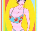 女性像を描きましたので販売します 手描きからフォトパッドで美色を着色しました・色合いをみました イメージ1