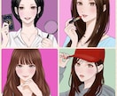 オシャレ大人可愛いアイコン、イラスト作成します 小物無料！色々な場面でお使いください イメージ5