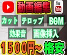 動画編集します♪早い！安い！上手いを心掛けてます YouTuber、初心者の方でも安心の丁寧、迅速な対応♪ イメージ1