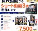 長尺動画からSNS用ショート動画3本を制作します 切り抜き箇所の選定・字幕・縦型編集まで丸投げOKです イメージ1
