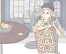 水彩でオリジナルキャラを制作します 繊細な線画と水彩による鮮やかな色彩 イメージ2