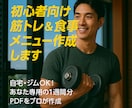 初心者向け筋トレ＆食事メニュー作成します 自宅・ジムOK！あなた専用の1週間分PDFをプロが作成 イメージ1