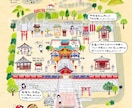 かわいい手書きタッチの地図・MAPイラスト描きます 色鉛筆で描いたような地図です。建物以外もOK！ イメージ1