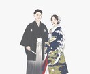 結婚式・記念日に♪可愛い似顔絵風イラスト描きます ◇人物2人まで無料◇文字入れ無料◇修正3回まで無料 イメージ8