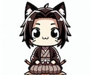 可愛いアイコンを作っています サムライ猫のアイコンです！お好きな用途にお使いください！！ イメージ1
