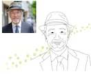 スタイリッシュな線画の似顔絵制作いたします お気に入りの写真をベースにトレースさせていただきます イメージ2