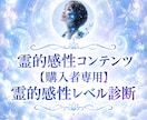 霊的感性開花コンテンツ【購入者専用】鑑定します 霊的感性レベル診断＆個別フォローアップ鑑定 イメージ1