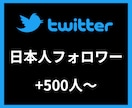 Twitter日本人フォロワー＋500〜増やします 【安心安全の30日間保証付き】 イメージ1