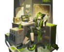 ソシャゲのような背景つきの立ち絵を制作します スタイリッシュでカッコ良い立ち絵を制作します！ イメージ1