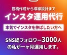 Instagramを一ヶ月運用いたします 【本気で伸ばしたい方へ】｜Instagram運用代行 イメージ1