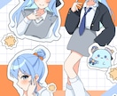 アニメ塗りで女の子イラスト制作いたします かわいい女の子イラストならおまかせください！ イメージ6