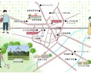 手書き風イラスト地図（観光or英語MAP）描きます 民泊や駅周辺の便利なお店や施設の情報を、イラストで描きます イメージ6