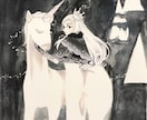 はがきサイズのアナログイラスト描きます アナログならではの画風★コピックや水彩色鉛筆を使ったイラスト イメージ2