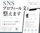 SNSプロフィール文を整えます あなたらしい言葉で魅力を伝えます イメージ1