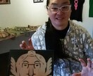 顔は似顔絵、体は妖怪に変身!切り絵で作成します 他にはない似顔絵を切り絵歴30年以上の切り絵師におまかせ イメージ4