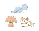 ゆるふわなミニキャライラストお描きします 哀愁漂うどうぶつをお描きします イメージ1