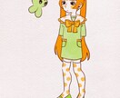 やさしいツートンカラーイラスト描きます 人物1人または動物1匹｜配色指定・おまかせOK イメージ8
