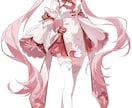 立ち絵　販売しています。1点のみです。ます 桜、桜餅風　女の子　着物　ピンク イメージ3