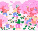 商用可！フラットでPOPなイラストを描きます 広告や書籍で目を惹く挿絵を求めている方に！ イメージ4
