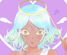 SNSのアイコン/ヘッダー等お描きします 黒とピンクを使ったちょっとダークな雰囲気が得意です。 イメージ4